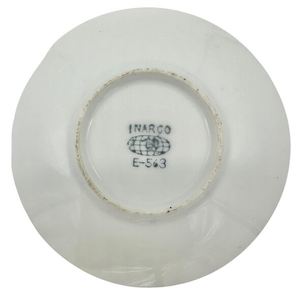 Vtg Inarco E-563 Porcelain Violet Floral Cup Saucer Figurine Flowers Gold Accent - Picture 3 of 10